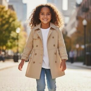 Ralph Lauren Hooded Trench Coat - girls size 6